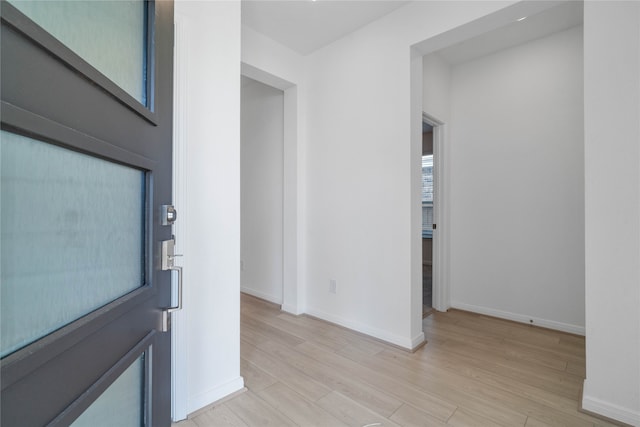 foyer entrance featuring light hardwood / wood-style flooring