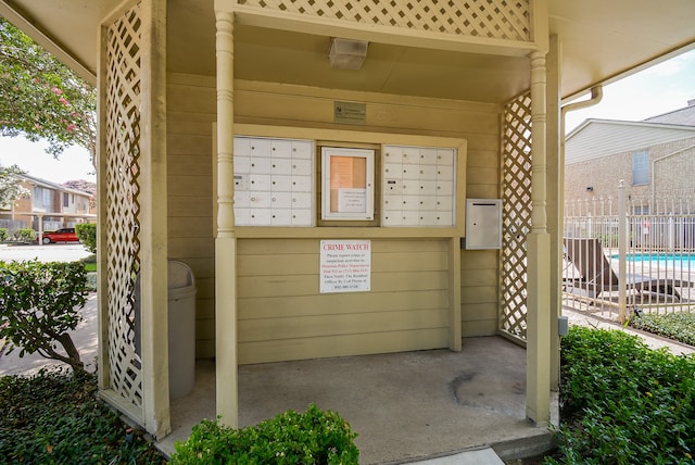 exterior space featuring mail boxes