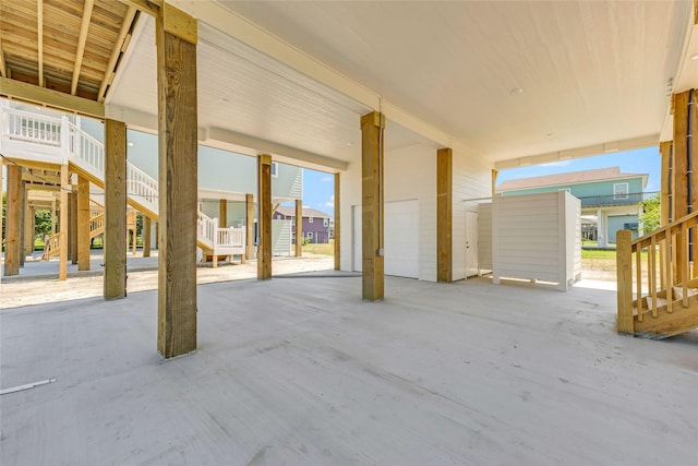 view of patio / terrace featuring stairway