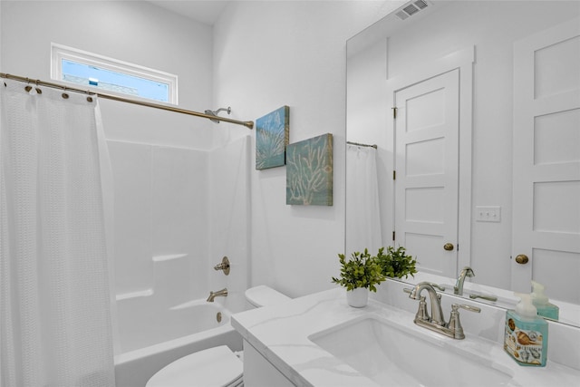975 Alberdie Dr, Crystal Beach, TX 77650 - full bath with vanity, toilet, and shower / bath combination with curtain