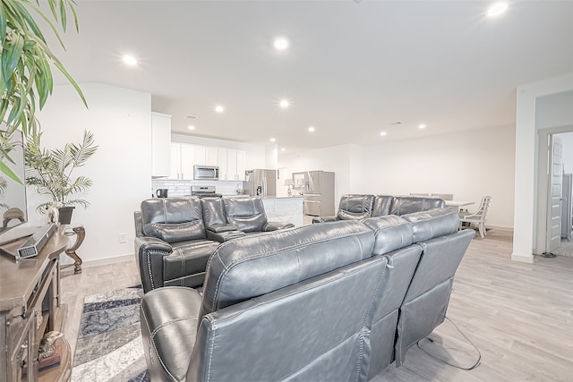 living room featuring light hardwood / wood-style flooring