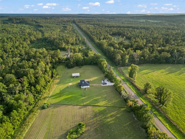 aerial view featuring a rural view