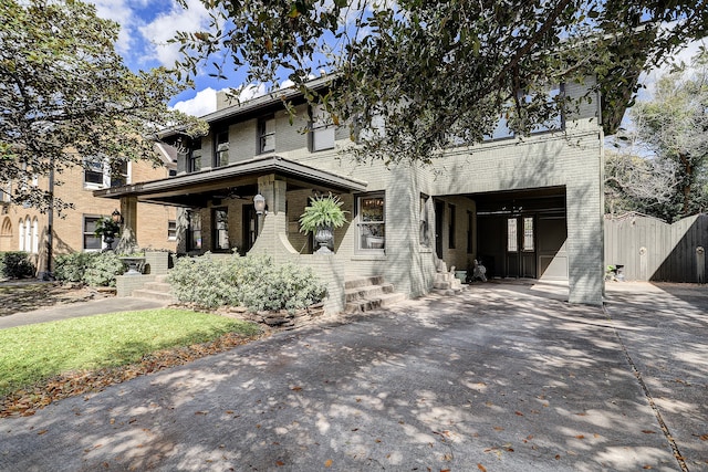 view of front of home featuring a carport