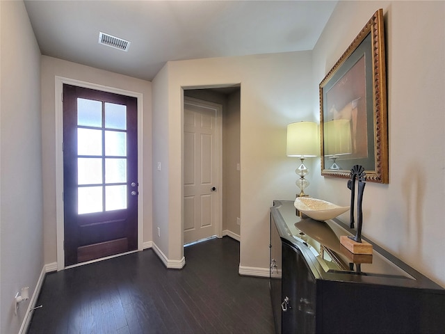 foyer featuring dark hardwood / wood-style flooring