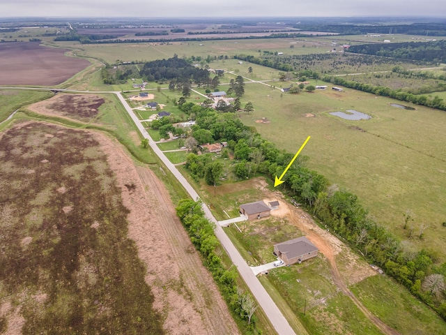 aerial view with a rural view