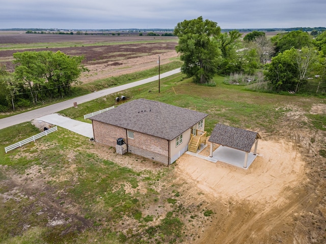 aerial view with a rural view