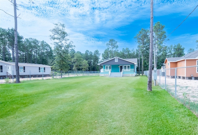 view of yard featuring fence