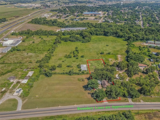 drone / aerial view featuring a rural view