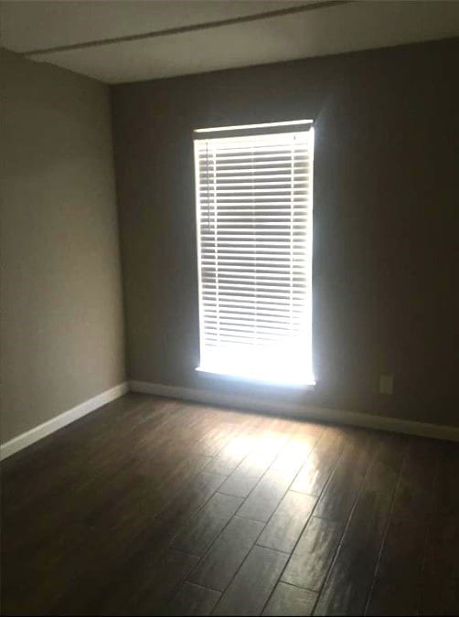 spare room with wood-type flooring