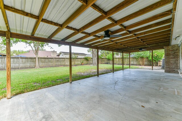 view of patio with ceiling fan