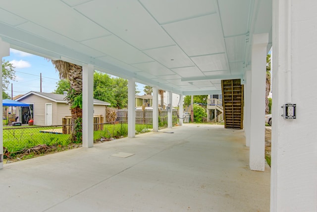 view of patio with a carport