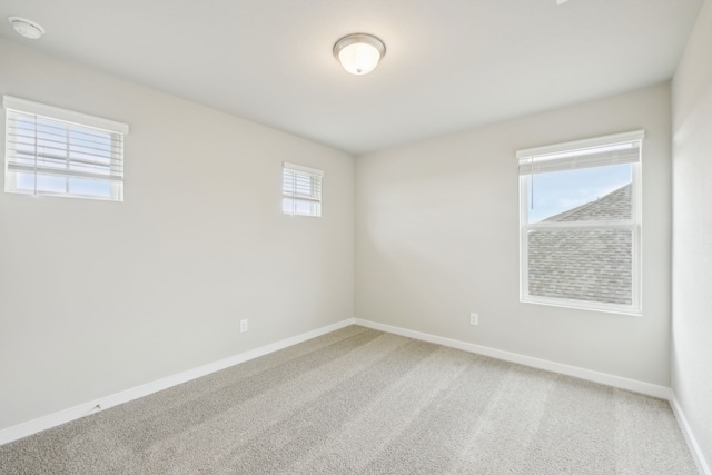 spare room featuring a healthy amount of sunlight and carpet