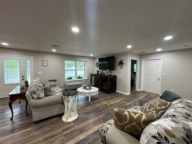 living room featuring hardwood / wood-style floors