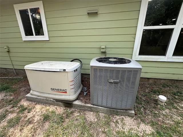 details with wooden walls and central AC unit