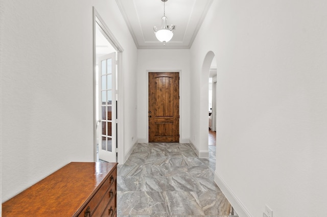 interior space with light tile patterned floors