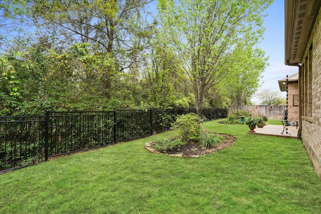 view of yard with a patio area