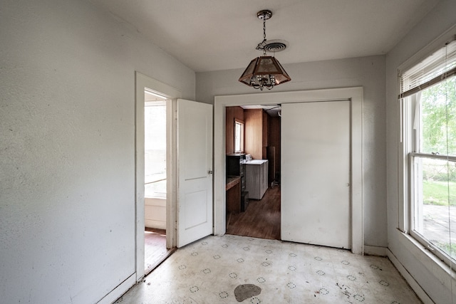 view of unfurnished dining area