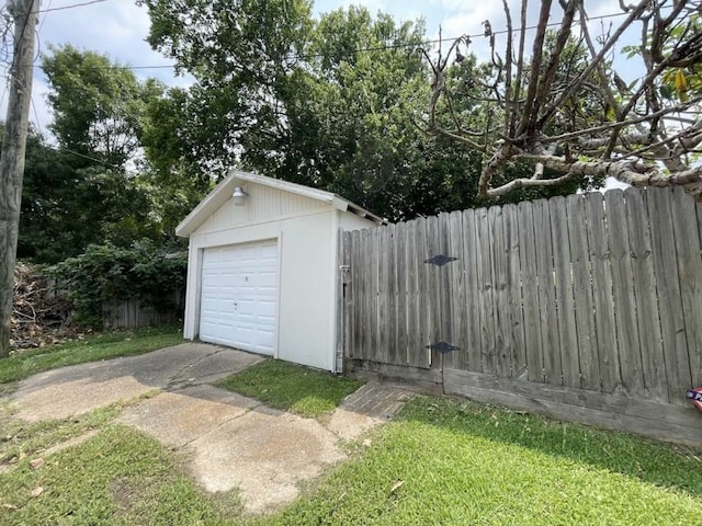 view of garage