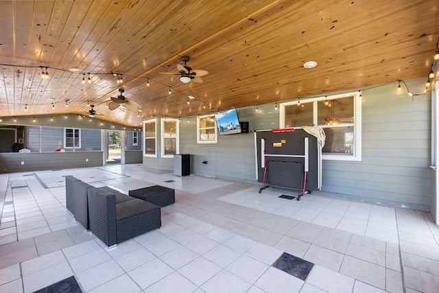 view of patio / terrace featuring ceiling fan