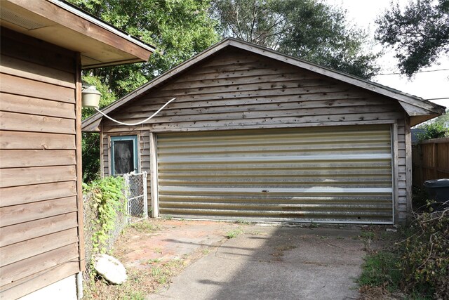 view of garage