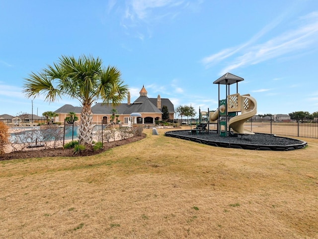 view of yard featuring a playground