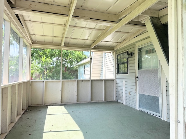 view of unfurnished sunroom