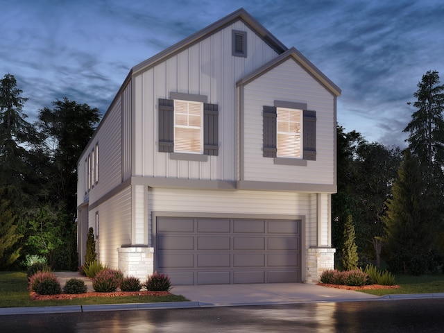 view of front of home with a garage