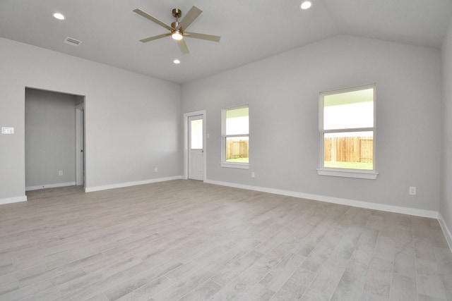 22022 Villa Terrace Dr, Hockley, TX 77447 - spare room featuring ceiling fan, light wood-type flooring, and plenty of natural light