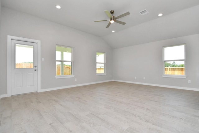 22022 Villa Terrace Dr, Hockley, TX 77447 - interior space featuring ceiling fan, light hardwood / wood-style flooring, and lofted ceiling