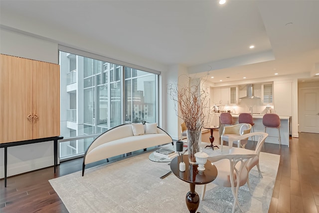 sitting room featuring hardwood / wood-style floors