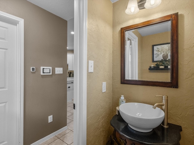 bathroom featuring vanity and tile patterned floors