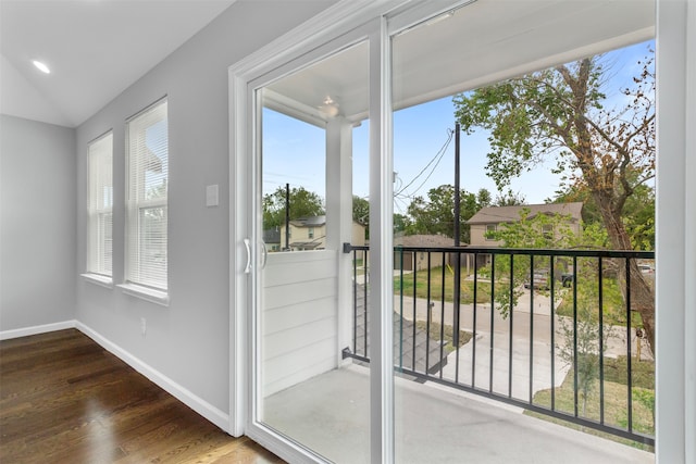 entryway featuring hardwood / wood-style floors