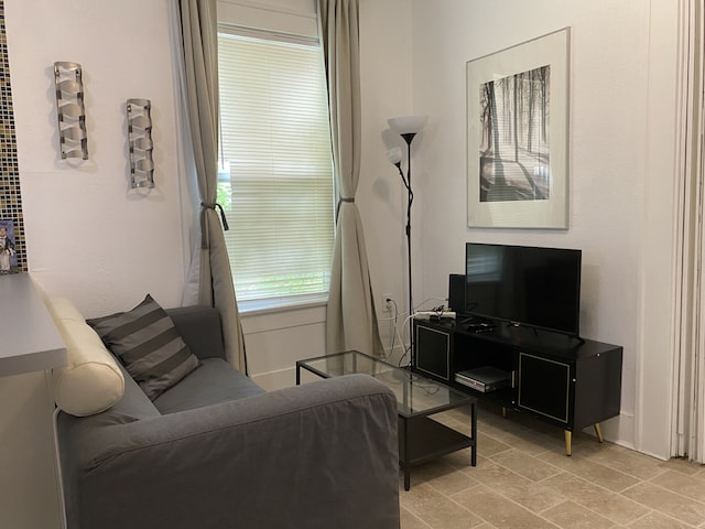 view of tiled living room