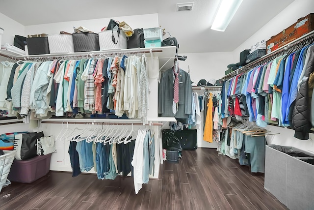 spacious closet with hardwood / wood-style floors