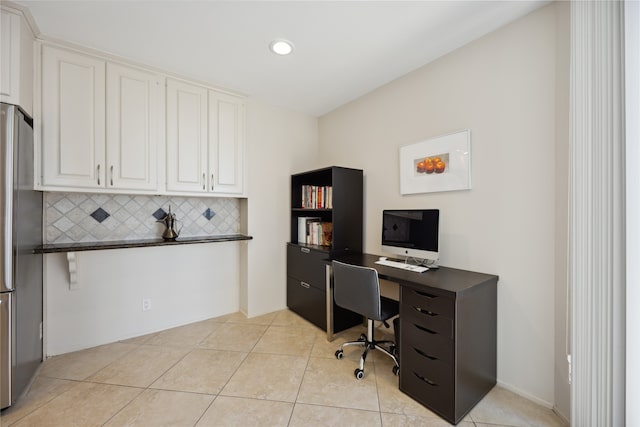 office area featuring light tile patterned floors