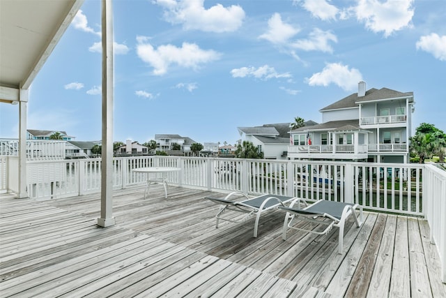 deck with a residential view