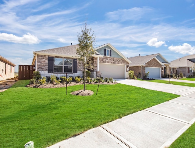 view of front of home with a front lawn