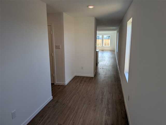 hall featuring dark hardwood / wood-style flooring