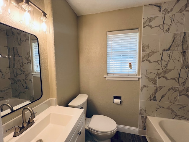 bathroom with toilet and vanity