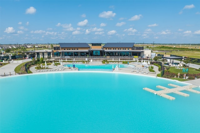 view of pool featuring a patio