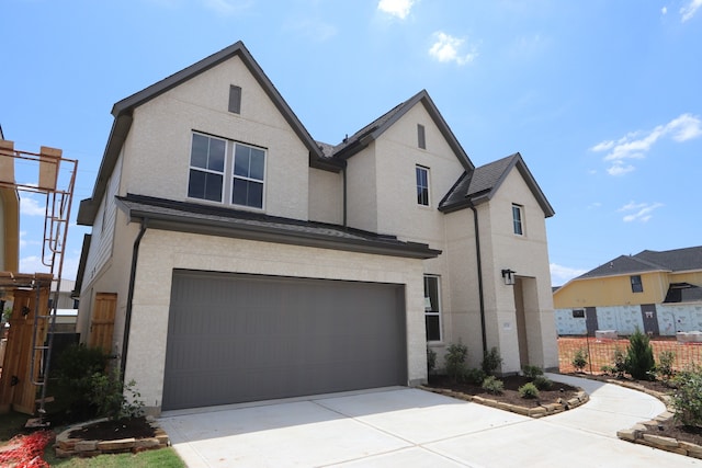 view of front of house with a garage