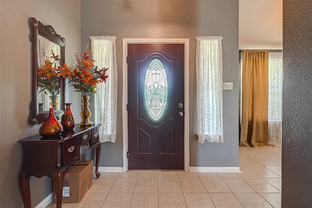 view of tiled entrance foyer