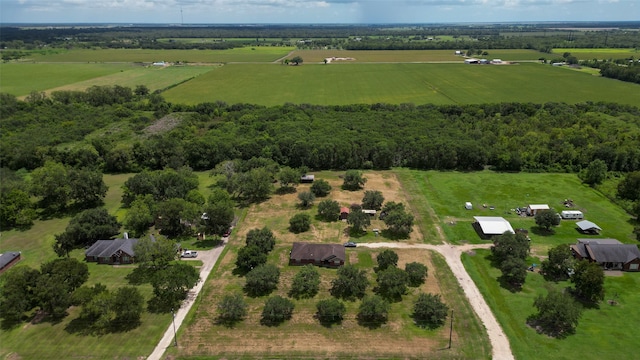 birds eye view of property featuring a rural view