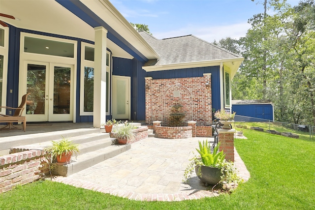 exterior space with french doors