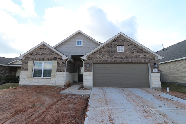 view of front of house with a garage