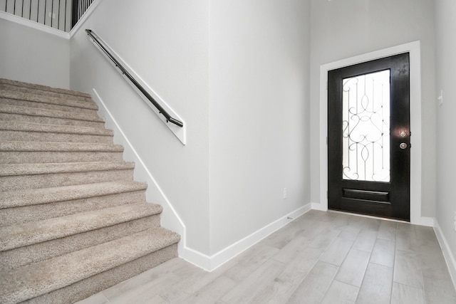 entrance foyer featuring light wood-type flooring