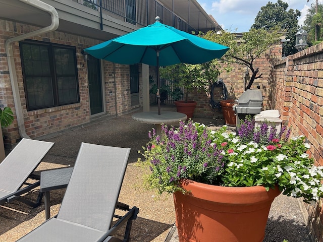 view of patio / terrace with a grill