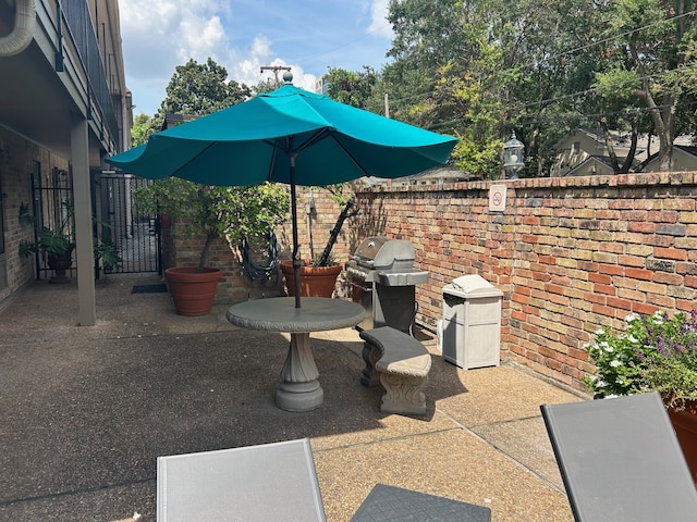 view of patio with area for grilling