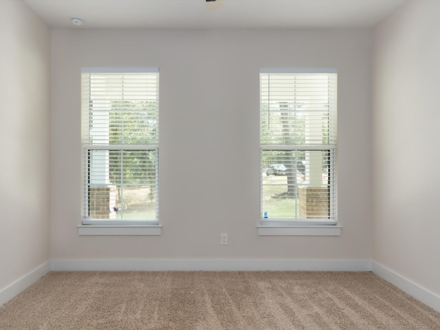 unfurnished room with light carpet and a healthy amount of sunlight