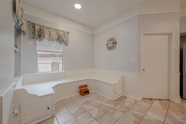 interior space featuring light tile patterned floors